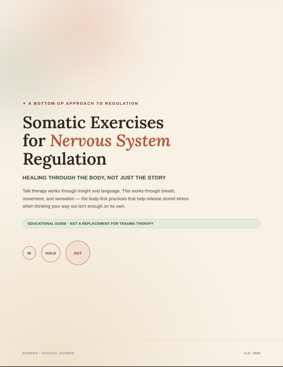 Somatic Exercises for Nervous System Regulation: The Bottom-Up Approach
